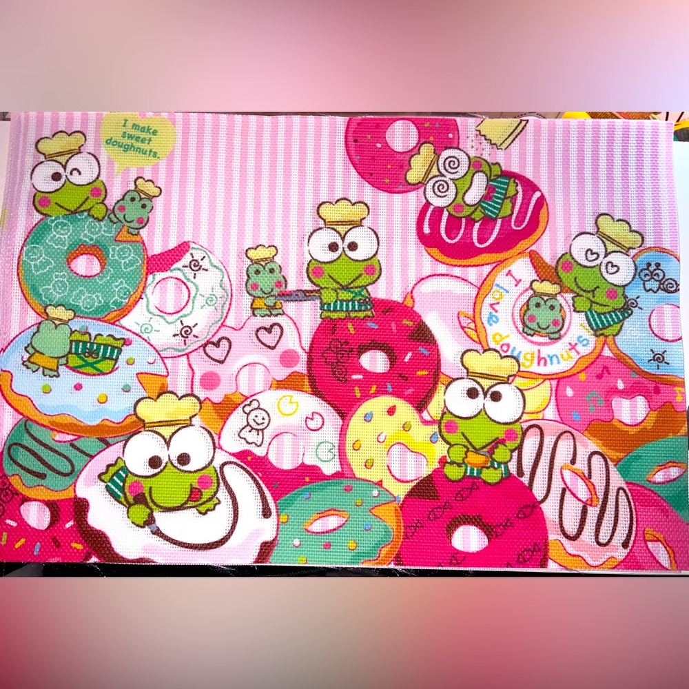 🍩NWOT Kerropi Colorful Donut Table Place Mat Set